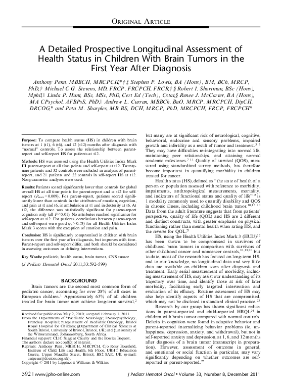 (PDF) A Detailed Prospective Longitudinal Assessment of Health Status ...