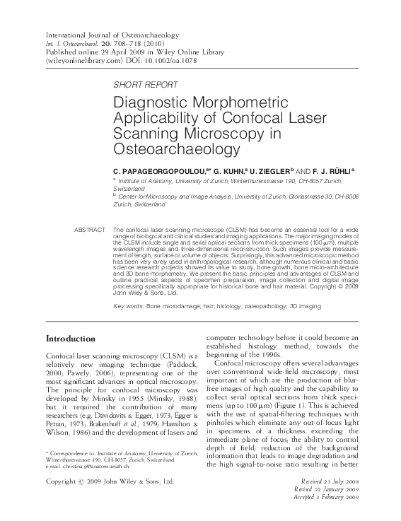 (PDF) Diagnostic morphometric applicability of confocal laser scanning ...