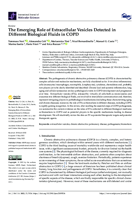(PDF) The Emerging Role of Extracellular Vesicles Detected in Different ...