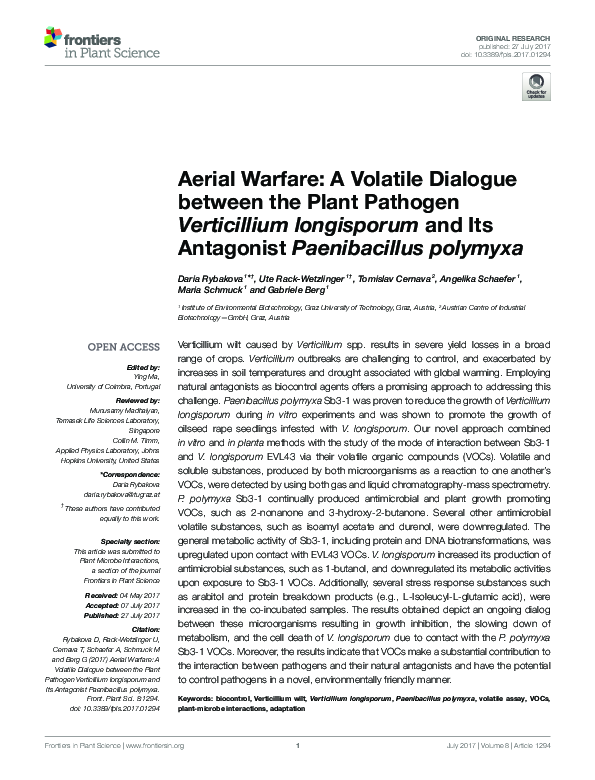 (PDF) Aerial Warfare: A Volatile Dialogue between the Plant Pathogen ...