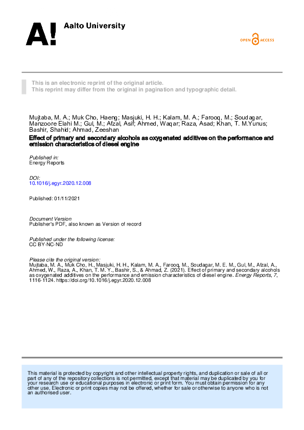 (PDF) Effect of primary and secondary alcohols as oxygenated additives ...