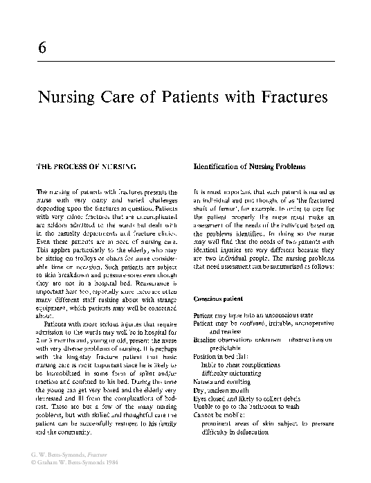 (PDF) Nursing Care of Patients with Fractures | Graham Betts-Symonds ...