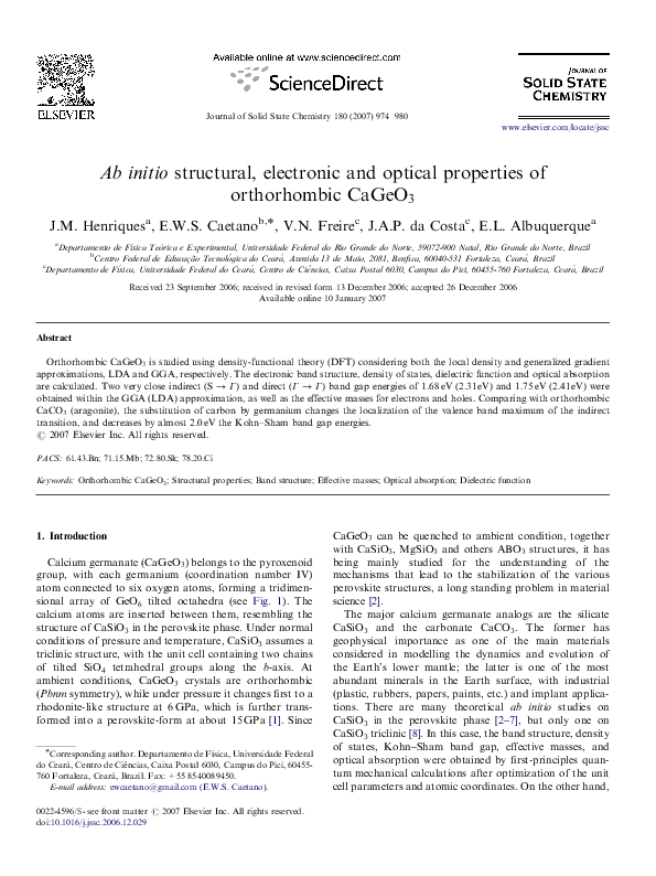 (PDF) Ab initio structural, electronic and optical properties of ...