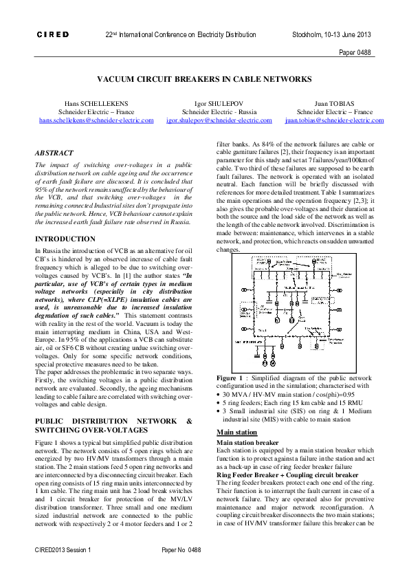 (PDF) Vacuum circuit breakers in cable networks JUAN DAVID ORTIZ TOBIAS Academia.edu