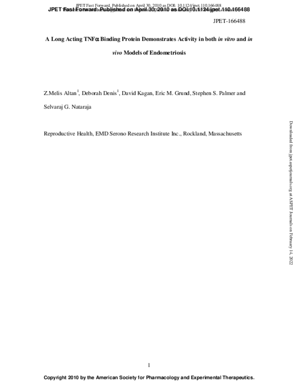 (PDF) A Long-Acting Tumor Necrosis Factor α-Binding Protein ...