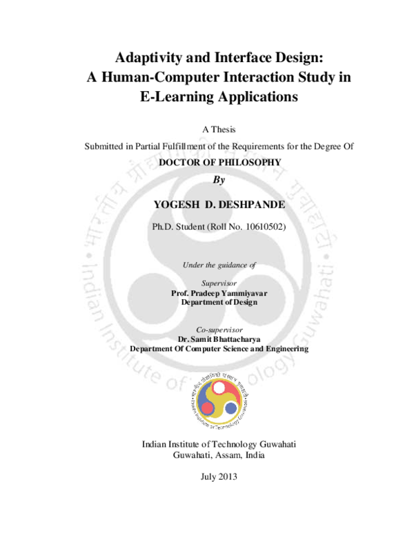 (PDF) Adaptivity and Interface Design: A Human-Computer Interaction ...