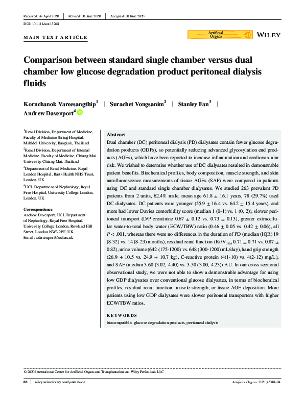 (PDF) Comparison between standard single chamber versus dual chamber ...