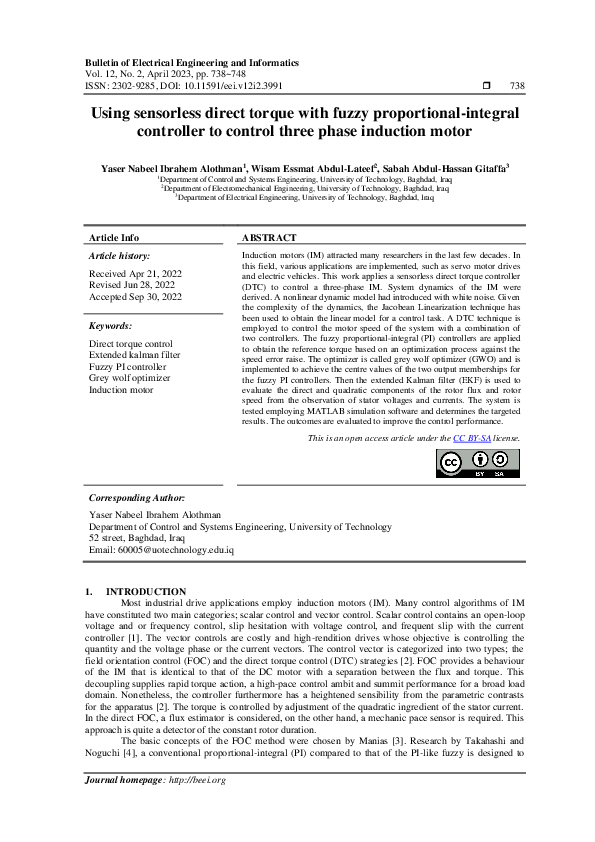 (PDF) Using sensorless direct torque with fuzzy proportional-integral ...