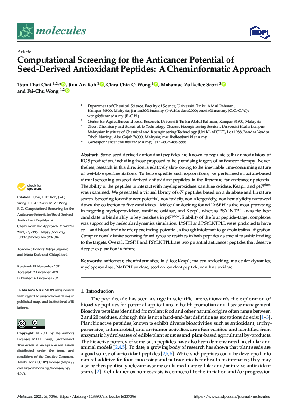 (PDF) Computational Screening for the Anticancer Potential of Seed ...