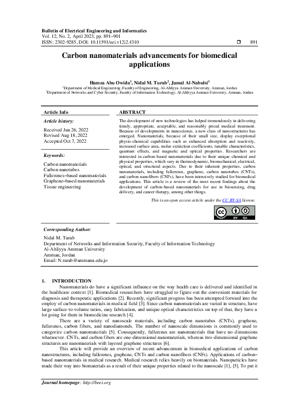 (PDF) Carbon nanomaterials advancements for biomedical applications