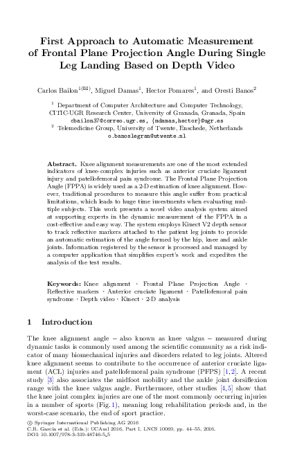 (PDF) First Approach to Automatic Measurement of Frontal Plane ...