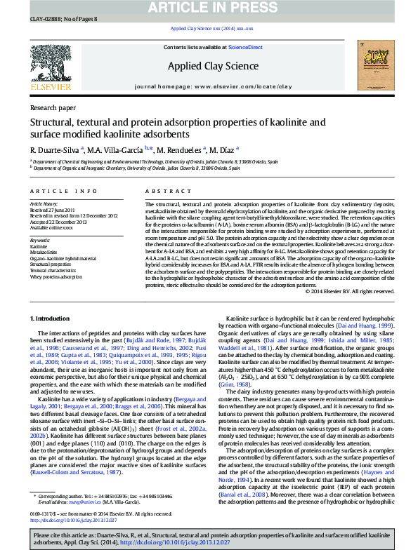 (PDF) Structural, textural and protein adsorption properties of ...