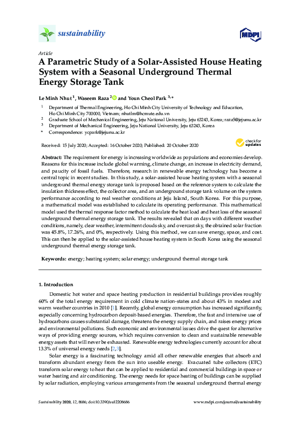 (PDF) A Parametric Study of a Solar-Assisted House Heating System with ...