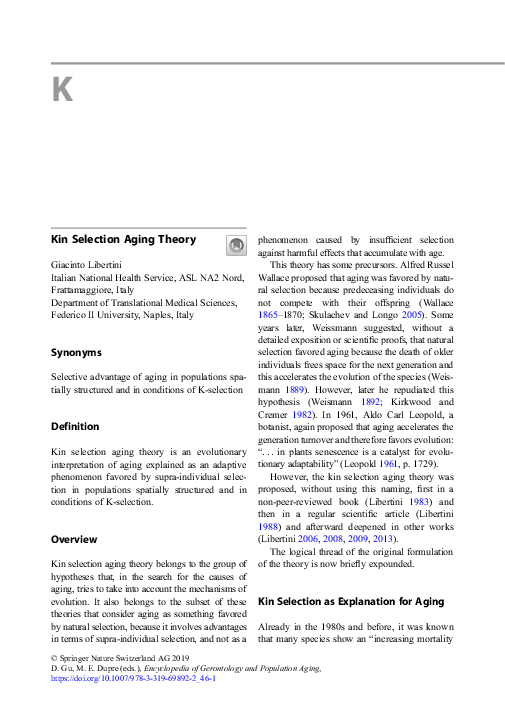 (PDF) Kin Selection Aging Theory