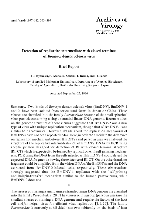 (PDF) Detection of replicative intermediate with closed terminus of ...
