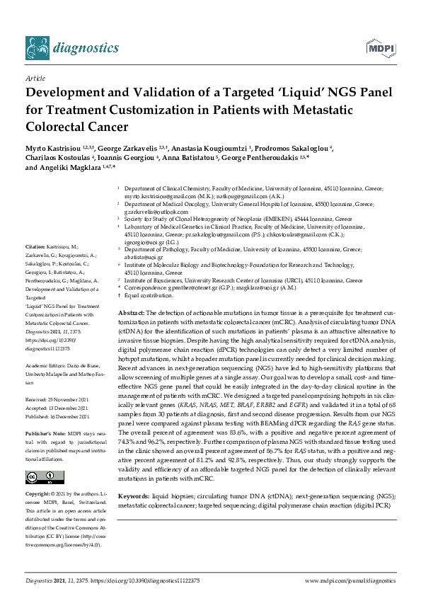 (PDF) Development and Validation of a Targeted ‘Liquid’ NGS Panel for ...