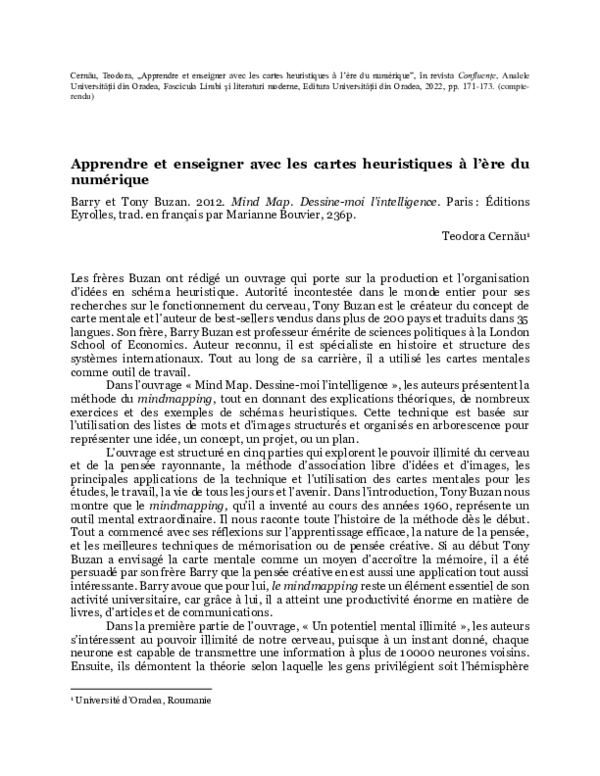 (PDF) Apprendre et enseigner avec les cartes heuristiques à l’ère du ...
