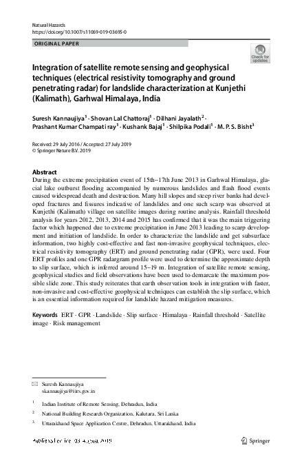 (PDF) Integration of satellite remote sensing and geophysical ...