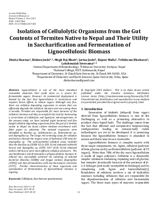 (PDF) Isolation of Cellulolytic Organisms from the Gut Contents of ...