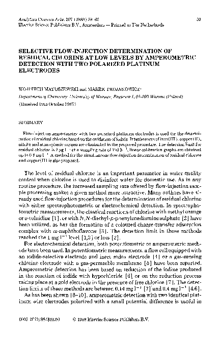 (PDF) Selective flow-injection determination of residual chlorine at ...
