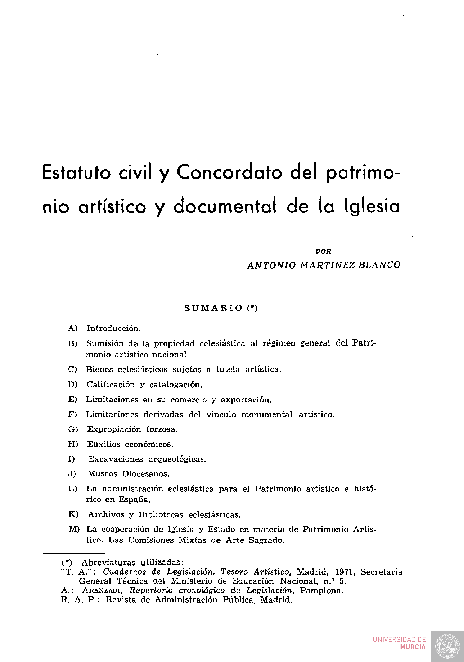 Estatuto civil y Concordato del patrimonio artístico y documental de la Iglesia