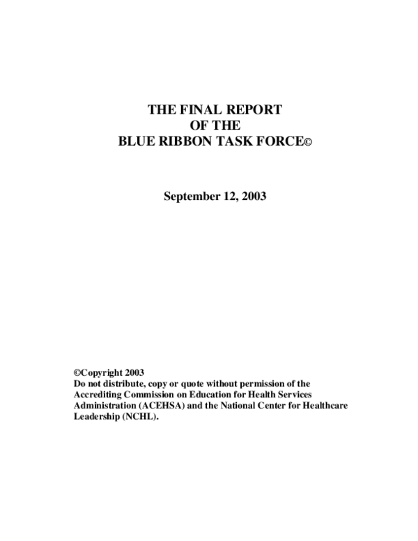 (PDF) The final report of the Blue Ribbon Task Force on Accreditation