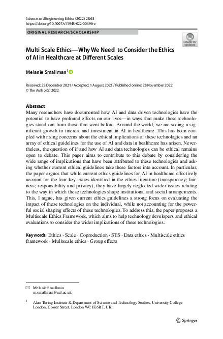 (PDF) Multi Scale Ethics—Why We Need to Consider the Ethics of AI in ...