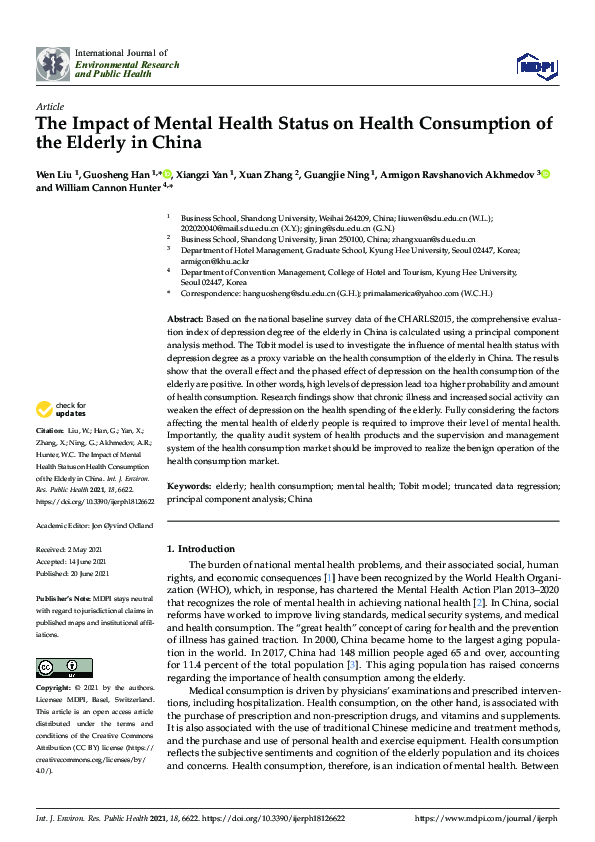 (PDF) The Impact of Mental Health Status on Health Consumption of the ...