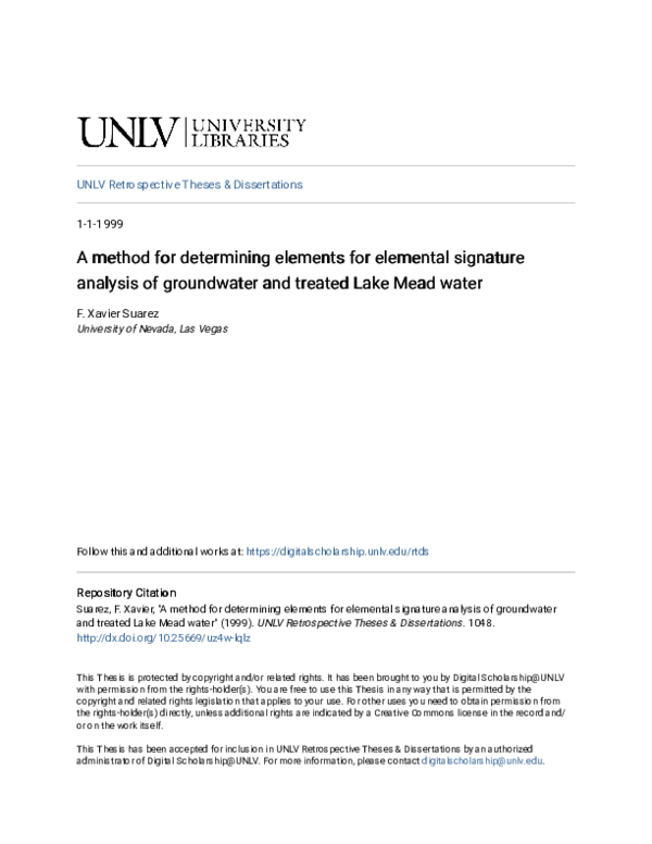 (PDF) A method for determining elements for elemental signature ...