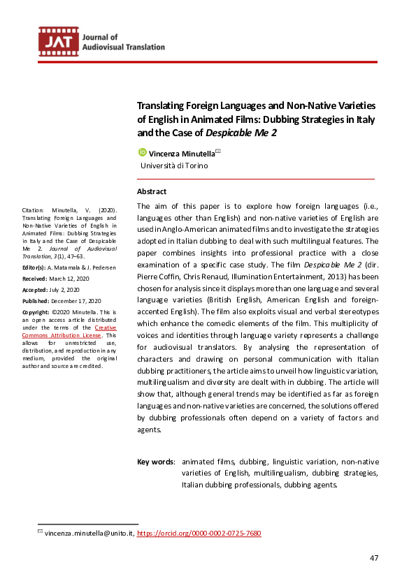 (PDF) Translating Foreign Languages and Non-Native Varieties of English ...