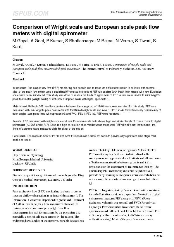 (PDF) Comparison of Wright scale and European scale peak flow meters ...