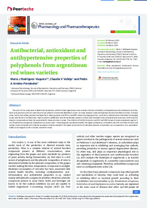 (PDF) Antibacterial, antioxidant and antihypertensive properties of ...