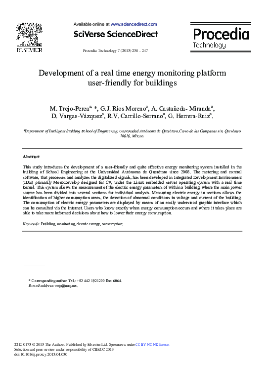 (PDF) Development of a Real Time Energy Monitoring Platform User ...