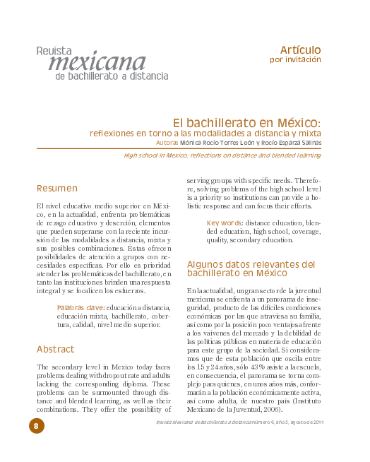 (PDF) El bachillerato en México: reflexiones en torno a las modalidades ...