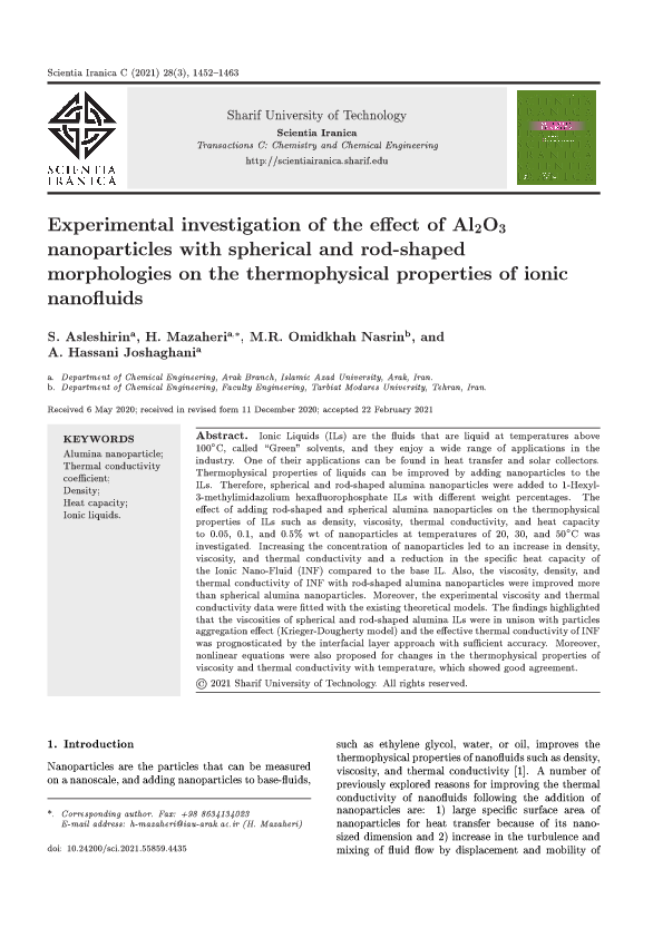 (PDF) Experimental investigation of the effect of Al2O3 nanoparticles ...
