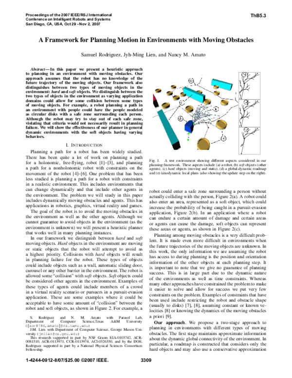 (PDF) A framework for planning motion in environments with moving obstacles