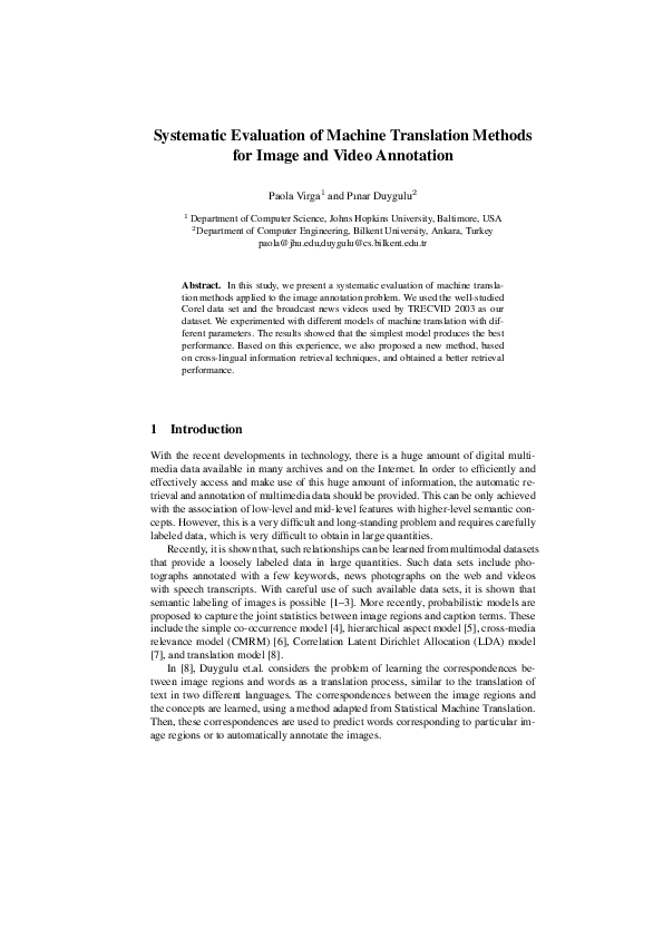 (PDF) Systematic Evaluation of Machine Translation Methods for Image ...