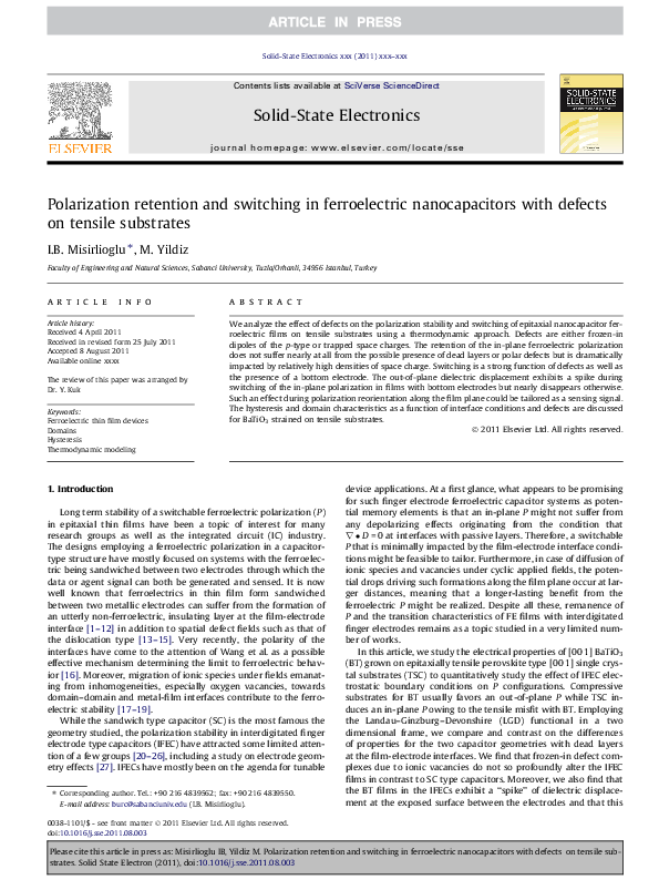(PDF) Polarization retention and switching in ferroelectric ...