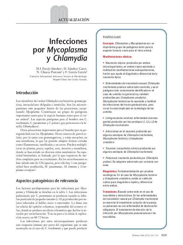 (PDF) Infecciones por Mycoplasma y Chlamydia