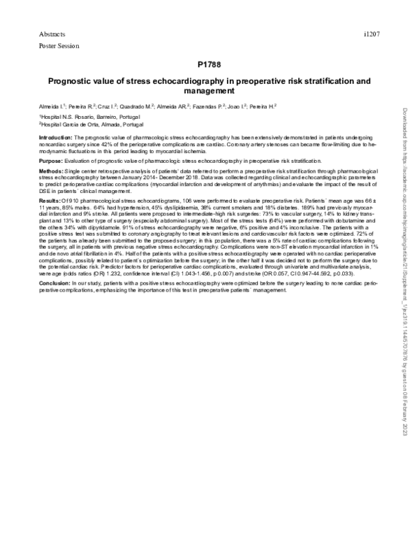 (PDF) P1788 Prognostic value of stress echocardiography in preoperative ...