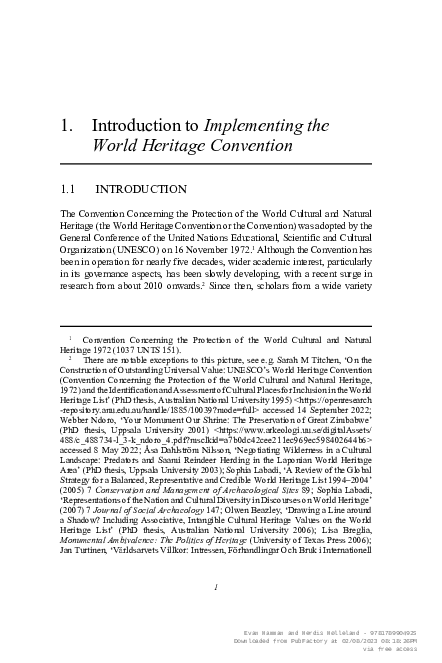 Pdf Introduction To Implementing The World Heritage Convention Pdf Introduction To Implementing The World Heritage Convention