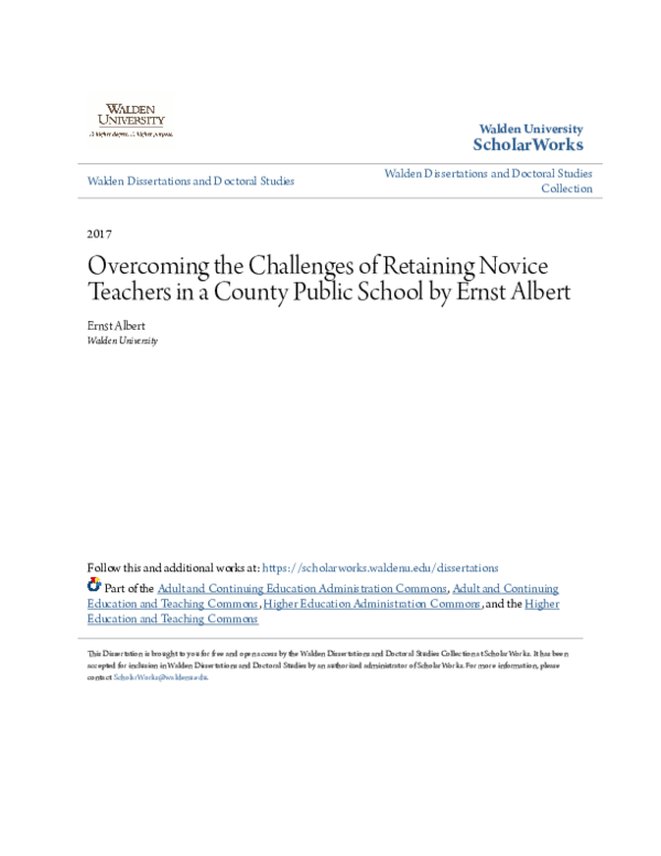 (PDF) Overcoming the Challenges of Retaining Novice Teachers in a ...