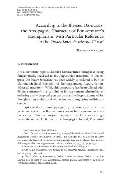 (PDF) According to the Blessed Dionysius: the Areopagitic Character of ...