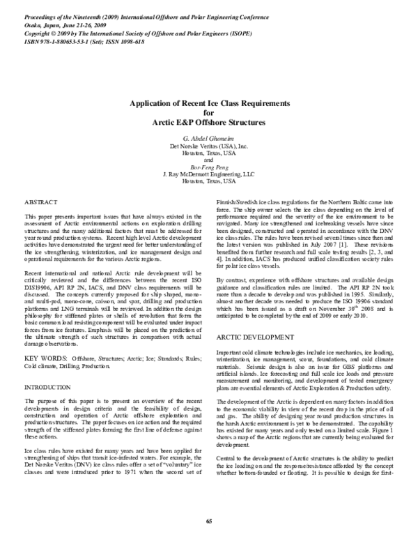 (PDF) Application of Recent Ice Class Requirements For Arctic E&P ...