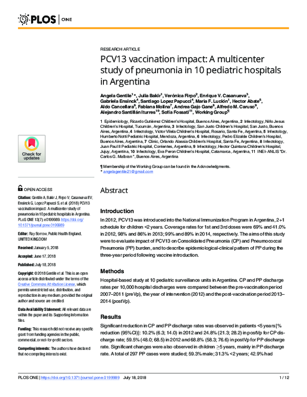 (PDF) PCV13 vaccination impact: A multicenter study of pneumonia in 10 ...