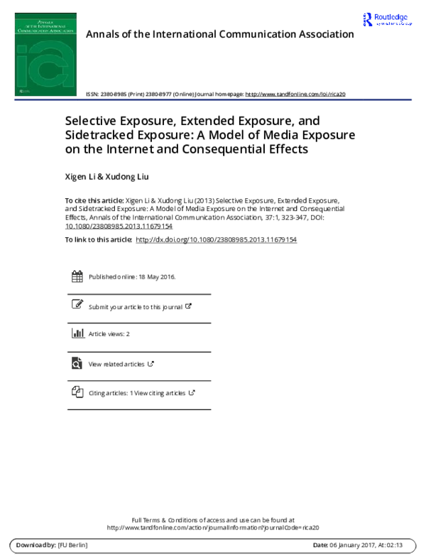 (PDF) Selective Exposure, Extended Exposure, and Sidetracked Exposure ...