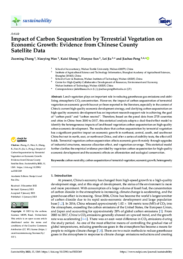 (PDF) Impact of Carbon Sequestration by Terrestrial Vegetation on ...
