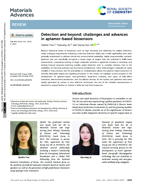 (PDF) Detection and beyond: challenges and advances in aptamer-based ...