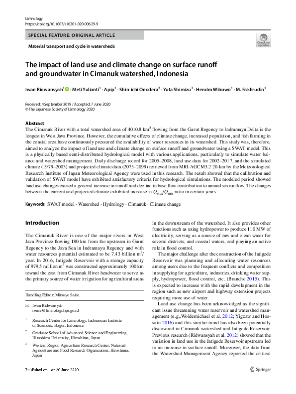 (PDF) The impact of land use and climate change on surface runoff and ...