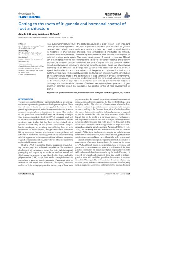(PDF) Getting to the roots of it: Genetic and hormonal control of root ...
